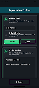 Document Continuum Organization Profiles screen